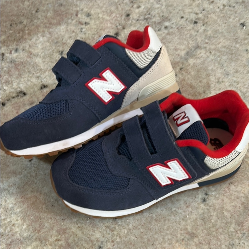 New Balance Blue and Red Sneakers with Velcro Straps
